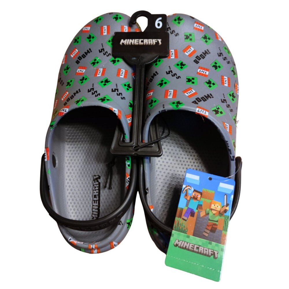 Mojang Minecraft Little And Big Boys EVA Clogs Size 6